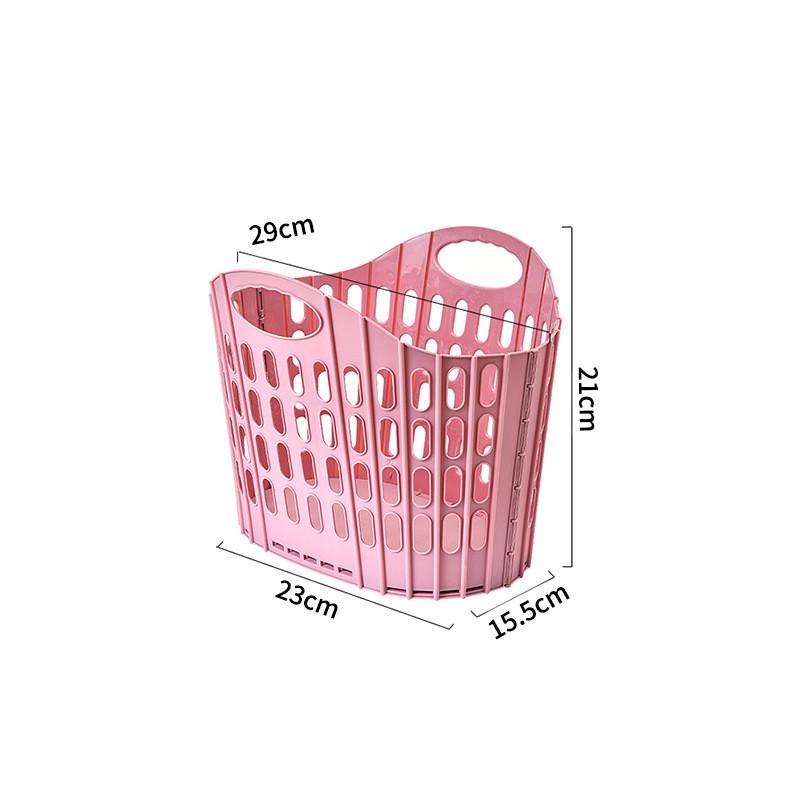 Plastic Collapsible Laundry Basket With Handle For Home Bathroom Storage And Wall Mounting