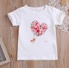 Flower Ice Cream Print New Kids Graphic T Shirts Toddler Girl Clothes White Casual Short Sleeve Tshirt Summer Polyester Fabric