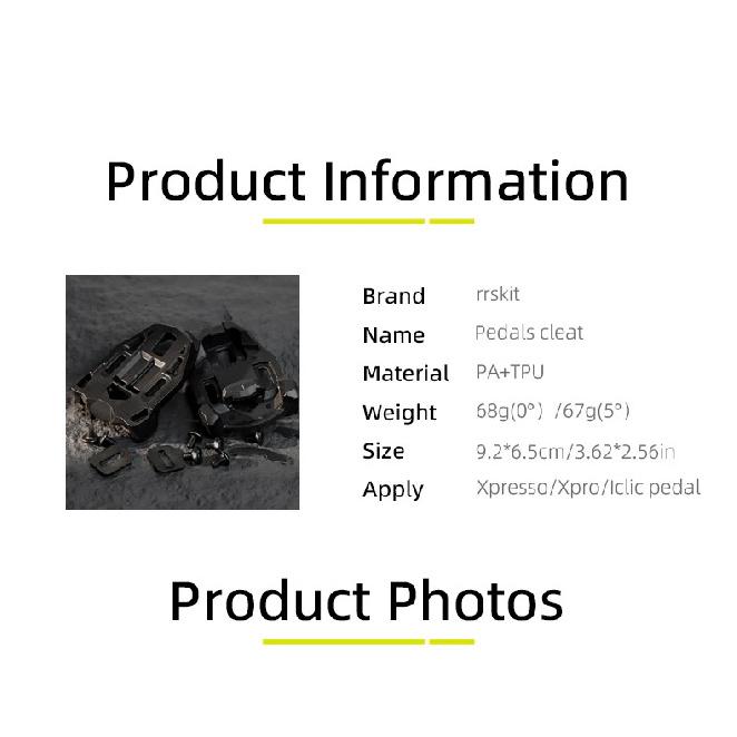 RRSKIT Road Bike Pedal Cleats Set Anti-Skid Plastic Cycling Pedals For Time IClic XPro XPresso Road Bike Cleat Lock