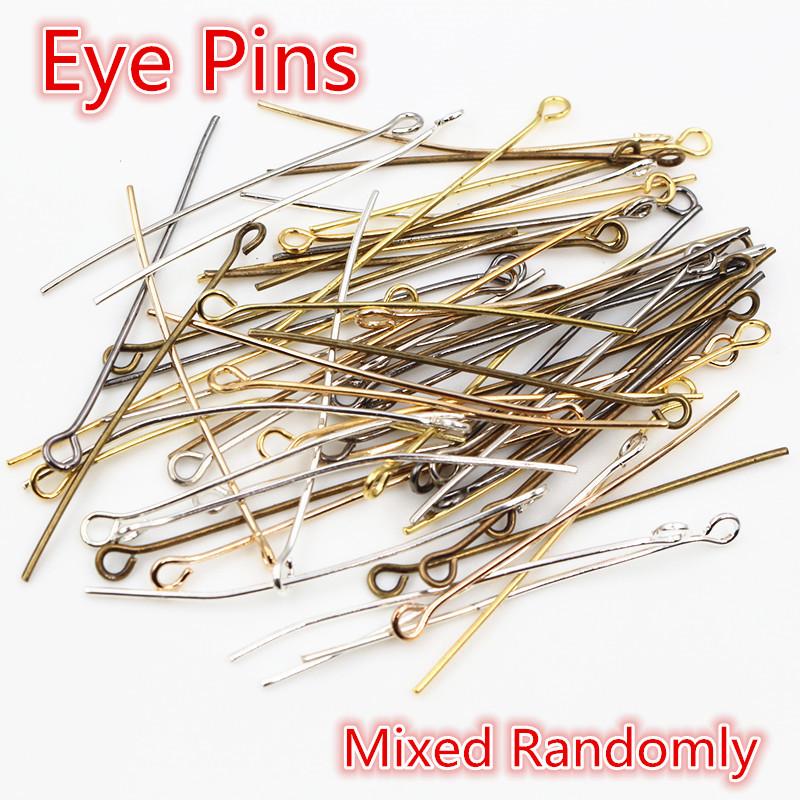 200pcs/Lot 16 20 25 30 35 40 45 50mm Flat Head/Ball Head/Eye Head Pins Metal Headpins For Jewelry Findings Making DIY Supplies