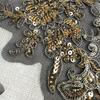 2PCS/1Pair Fashion Handmade Clothing Applique Mesh Flower Embroidery Chest Flower DIY Sew Gold Silver Clothing Patch
