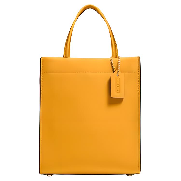 New COACH Cashin Cow Leather Tote Bag Shopping Bag Shoulder Bag Crossbody Bag Handbag Mini Women's Fuzzy Daylily Yellow C4828-B4UA