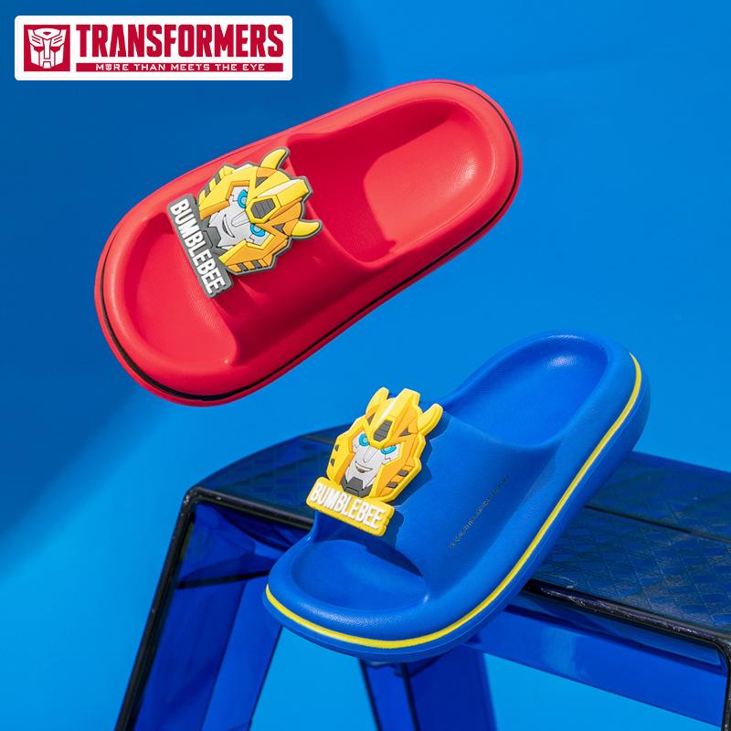 Children's Slippers Light Bottom One-word Drag Cute Cartoon Boy Home Summer Sandals