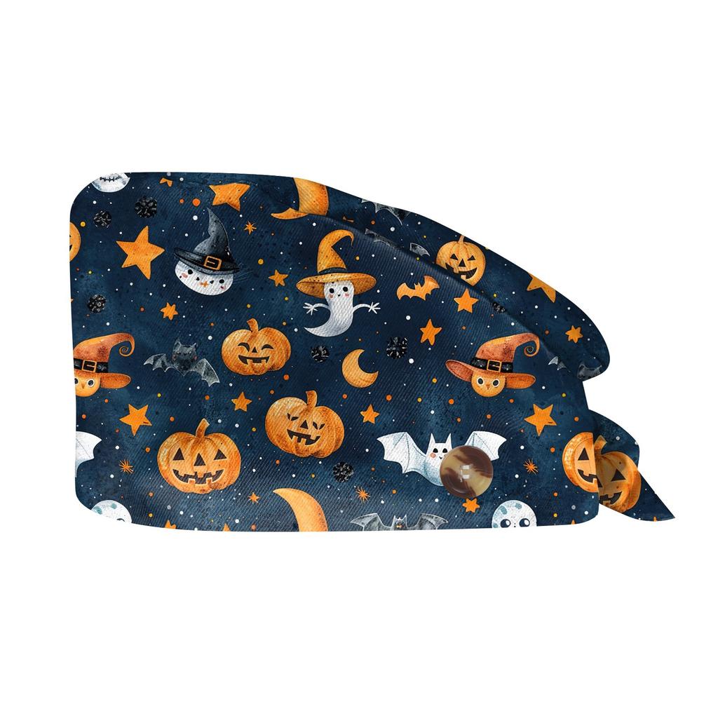 Fashion Halloween Print Work Hat Casual Wash Hat Bag Cap