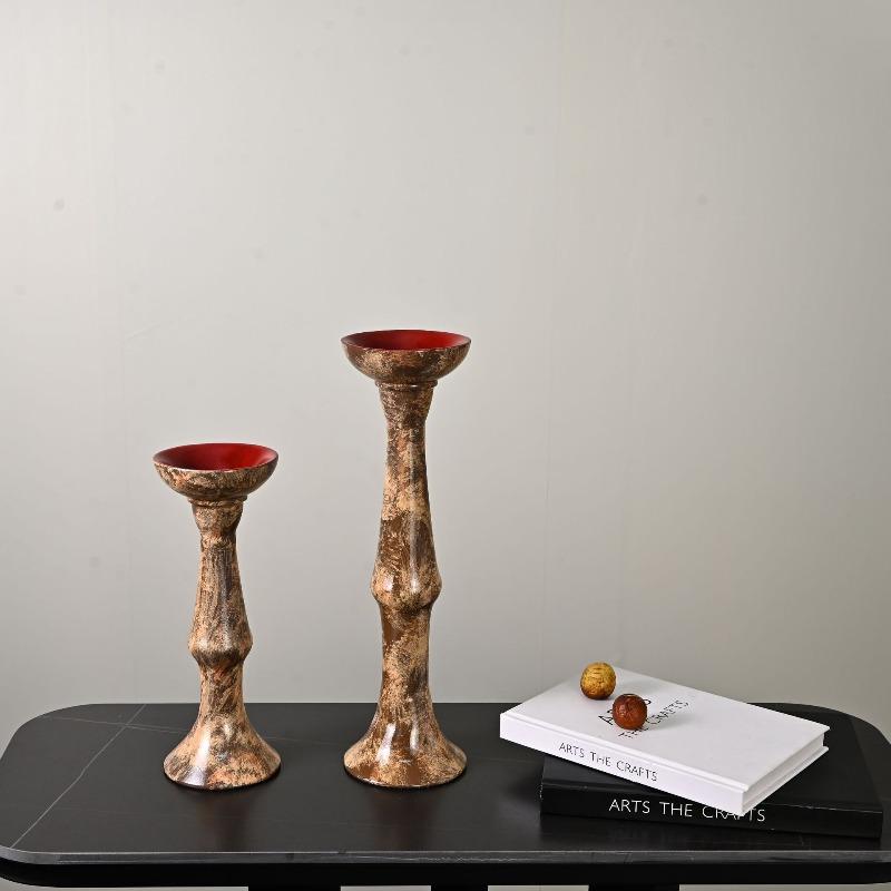 Resin Candlestick Retro Candle Holders Elegant Wedding Tables Center Candles Centerpieces Bedroom Luxury Decoration Accessorie