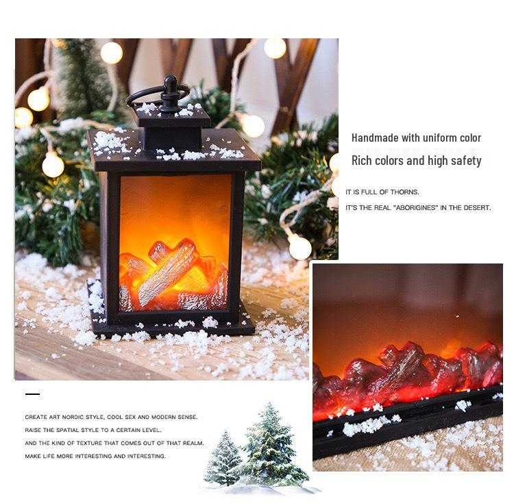 Nordic LED Flame Fireplace Lamp - Decorative Christmas Home Ornament