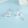 Minimalist Christmas Antler Stud Earrings For Women Small Delicate Fresh Temperament Versatile Cold Jewelry