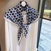 Polka Dot Retro Vintage Scarf Wrap Shawl Neck Tie Waist Sash Multi-Use Lightweight Silk-Look Accessory Women