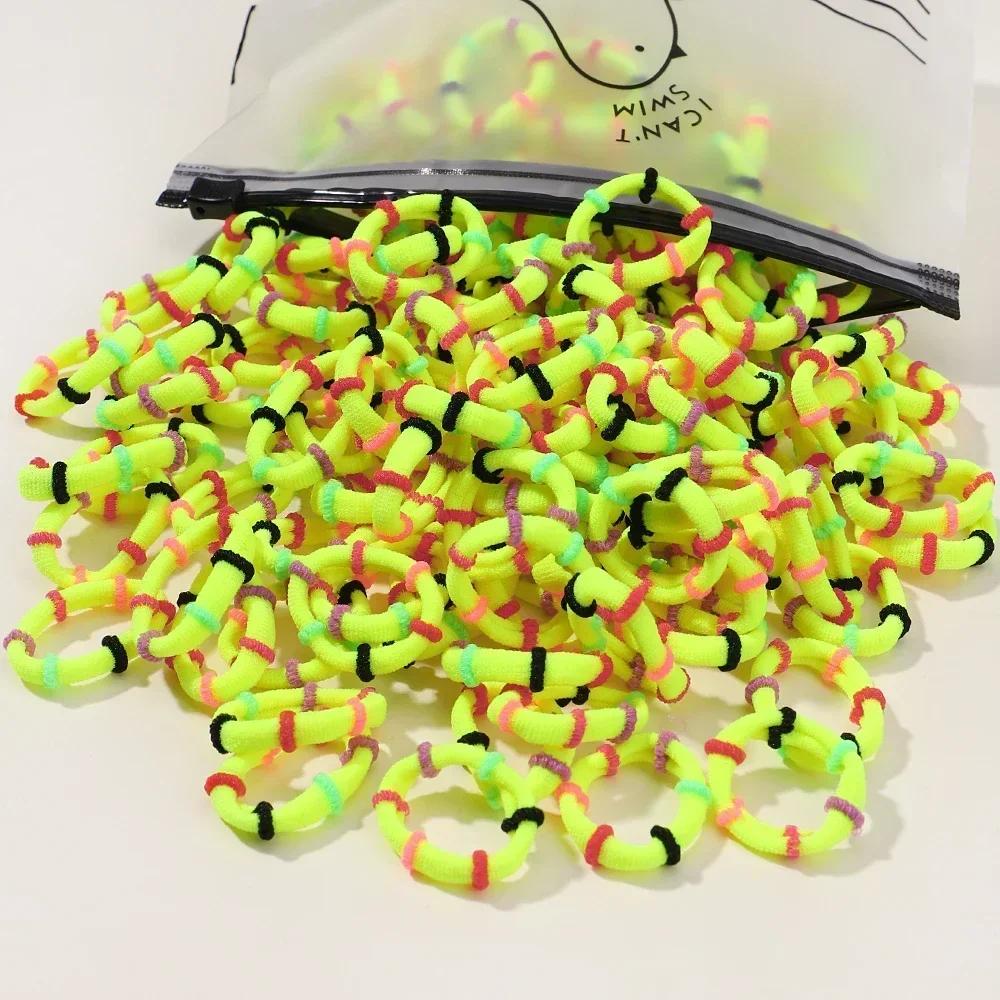 40/60pcs Kids Colorful Small Rubber Bands Girls Hair Ties Headbands Non Damaging Tie Ponytail High Elastic Durable Hair Rope Set