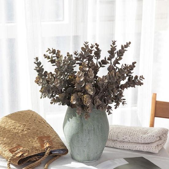 Planta de plástico única, realista, sem manutenção, decoração