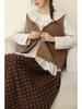 Autumn 2025 Vintage Round Neck Crochet Knit Vest