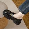 2025Autumn New Korean Style Loafers for Women, Round Toe Rubber Casual Slip-On Deep Mouth Low-Top Fashion Single Shoes