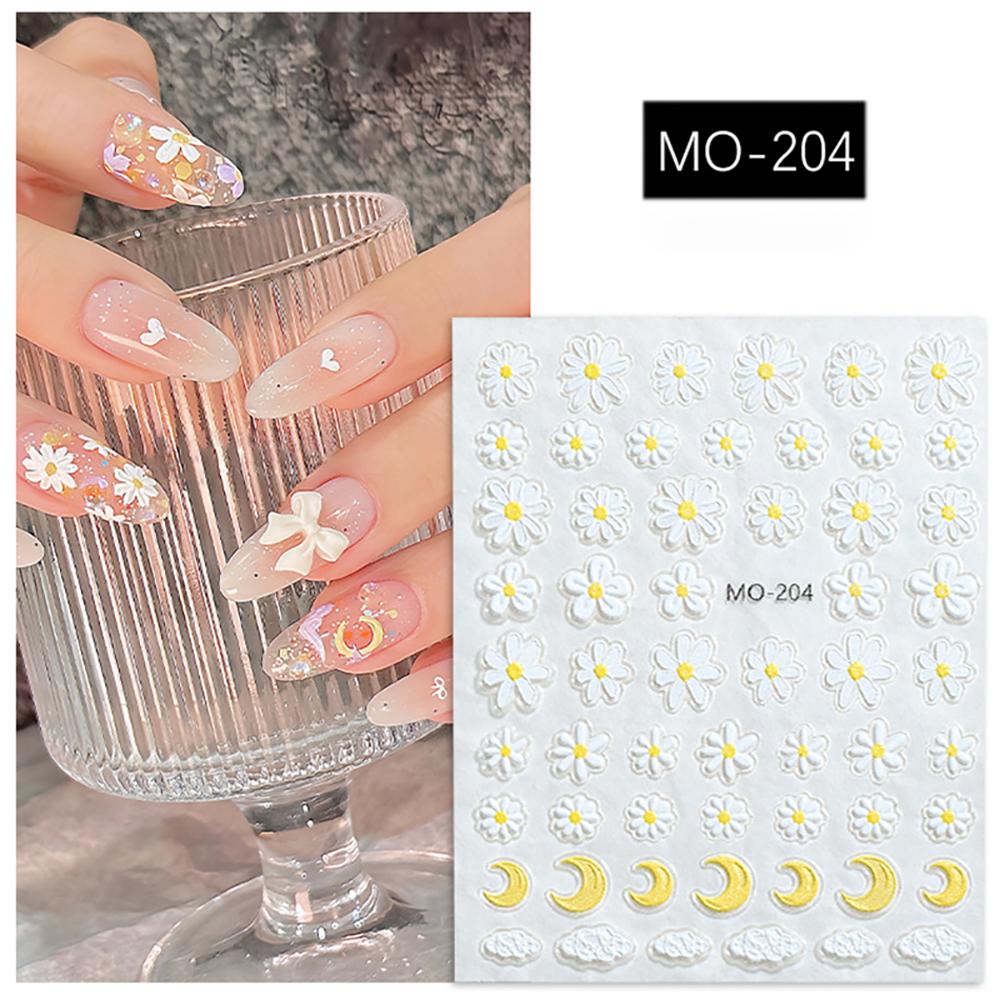 

Spring-Themed Oil Painting Floral Nail Stickers — Colorful Daisy & Ditsy Floral Relief Decals (Fresh & Delicate Style)