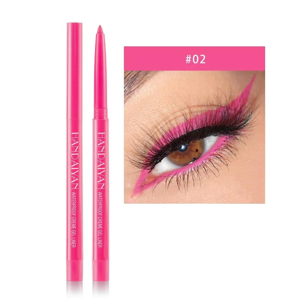 HANDAIYAN Matte Colorful Eye Liner Pen Cream Lasting Eyeliner Gel Pencils Option Easy To Wear Cosmetics White Yellow Blue Purple