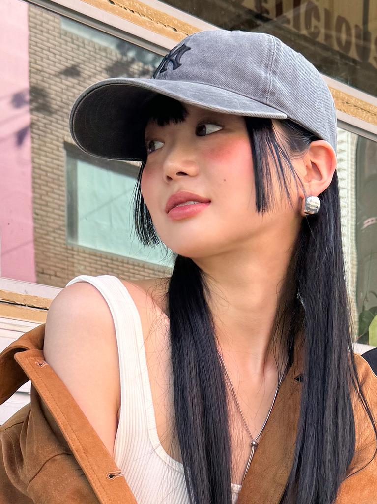 Emelbi Basic Washed Unstructured Ball Cap Ny (D.Grey)