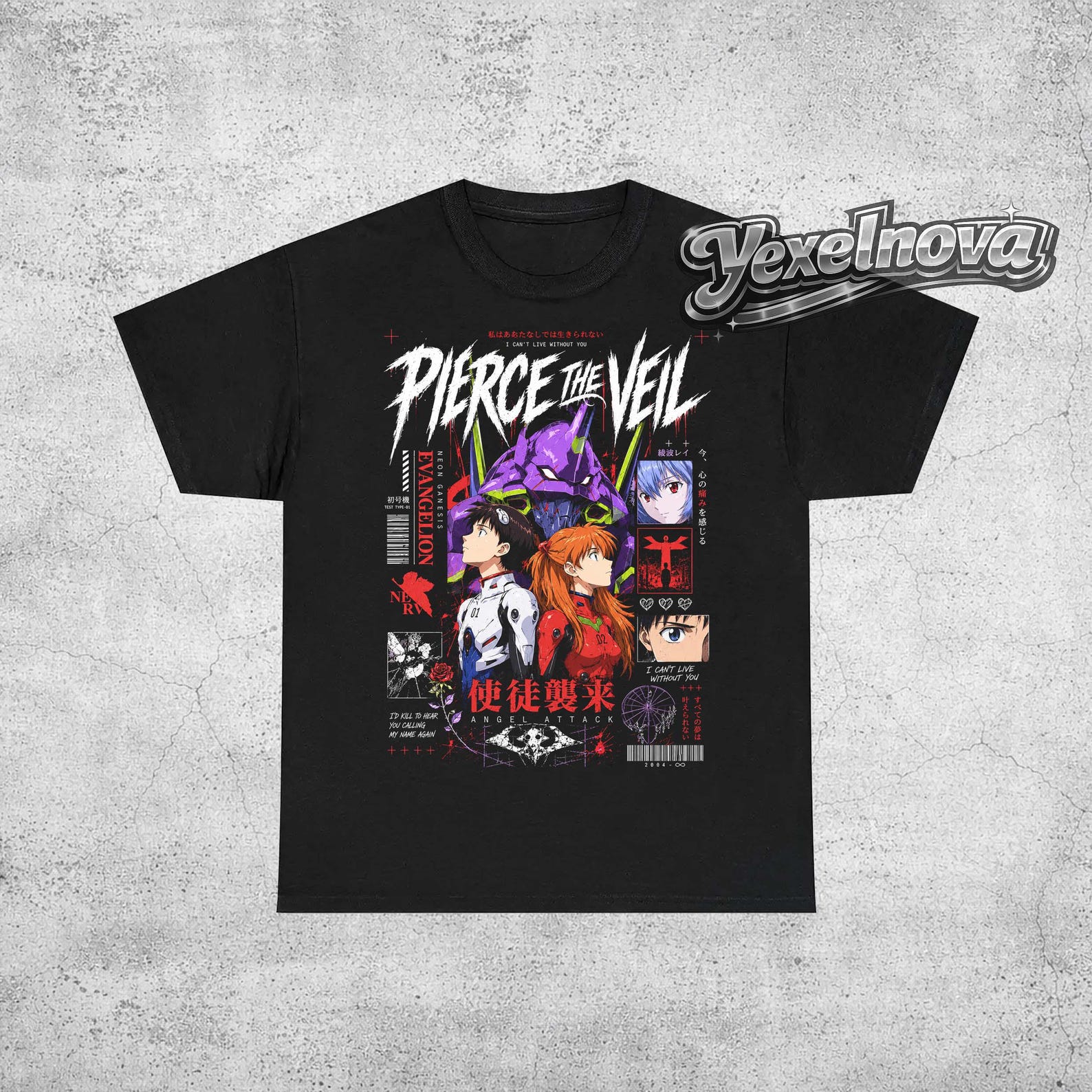 Pierce the Veil T-Shirt | Rock Music Shirt | Bulletproof Love | Collide With The Sky | Pierce the Veil Merch | Anime Style Tee S
