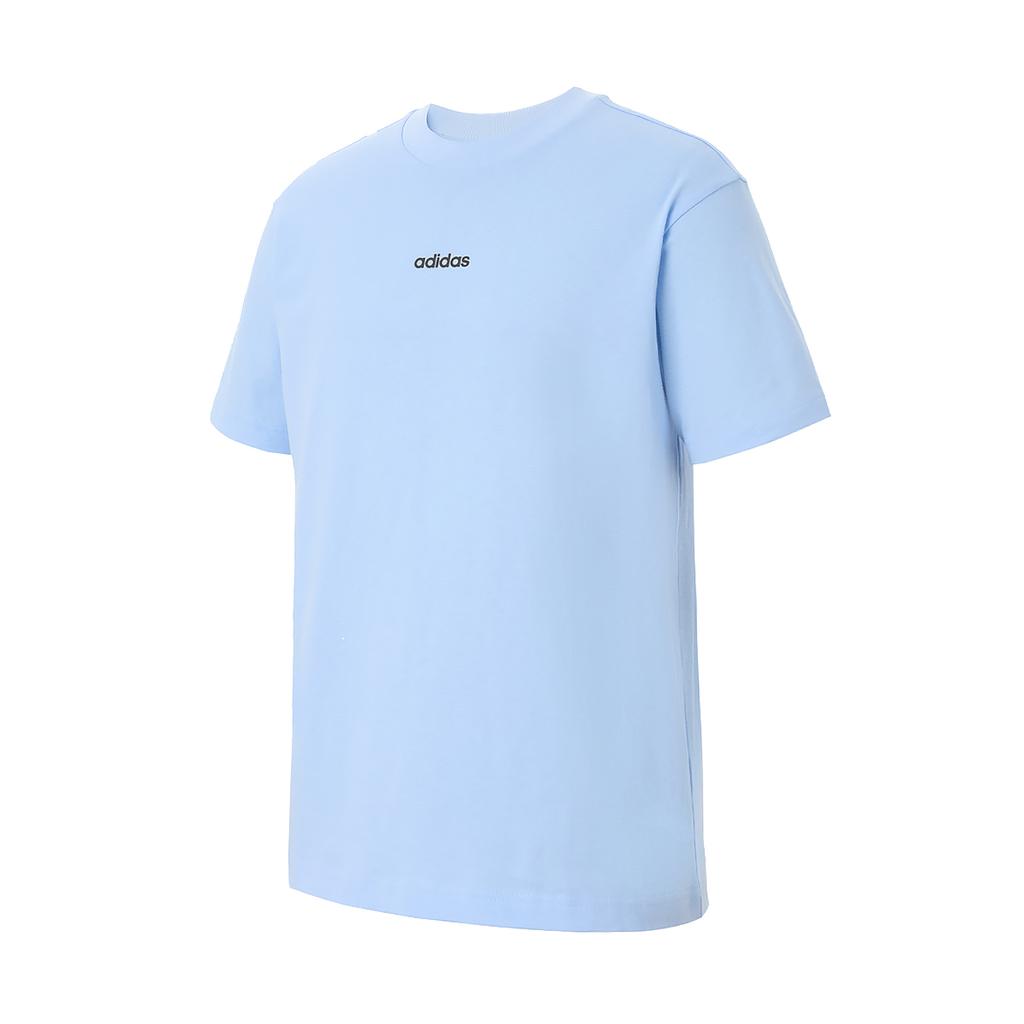 Adidas Minimalist Pullover Comfortable Short Sleeve Nautical Round Neck T-Shirt Men T-Shirts Sky-Blue KB9468