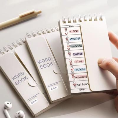 Portable Vocabulary Memory Notepad - Shorthand Spiral Notebook For Planning And Memorization With Cover-Up Feature Good Gift