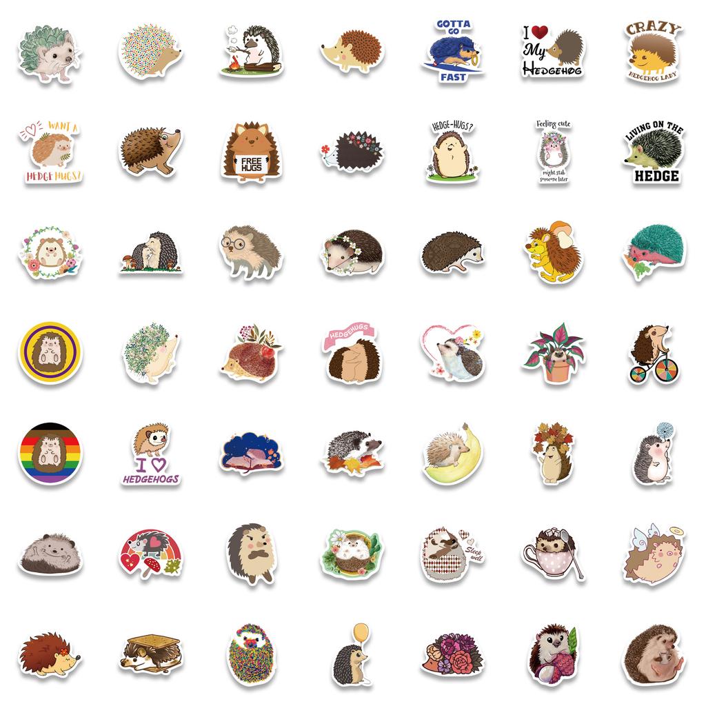 100 Cartoon Animal Hedgehog Graffiti Stickers Can Decorate Suitcase Notebook Waterproof Stickers