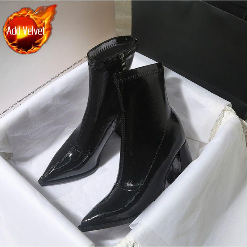 Fashion Female Short Shoes Plain Heeled Zip Non Slip Booties Pu Chic and Elegant On Promotion Offer Designer Luxury Women's Ankle Boots