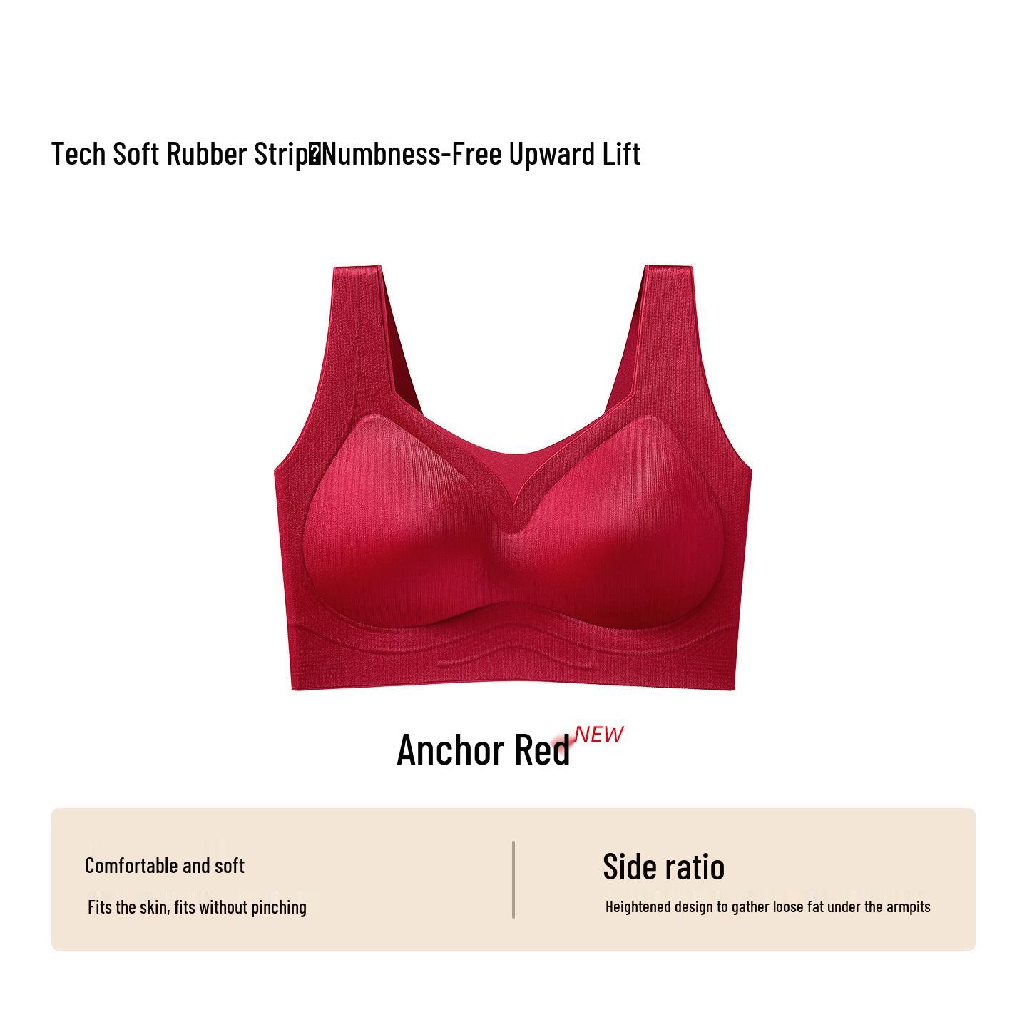 

Seamless Year of the Rat Red Bra Set: Supportive, Anti-Sag, Thin Style for Women F (90-125 lbs)