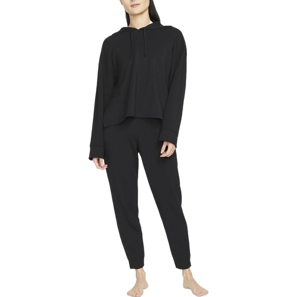 Nike Solid Color Short Hoodie Women tops Black DM7034-010