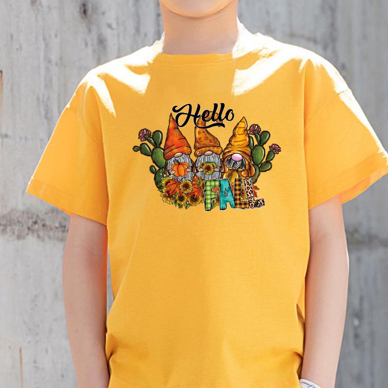 Hello Fall Patch For Clothing Sunflower Heat Press Appliqued T-Shirt Parches Ropa Hoodies Clothes Stickers Diy Craft Supplies