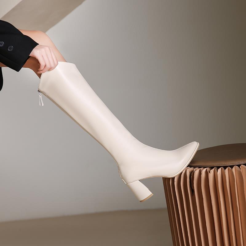 

Small western pointed heel cowboy boots knight boots autumn mouth new women s long boots thin and fashionable 43
