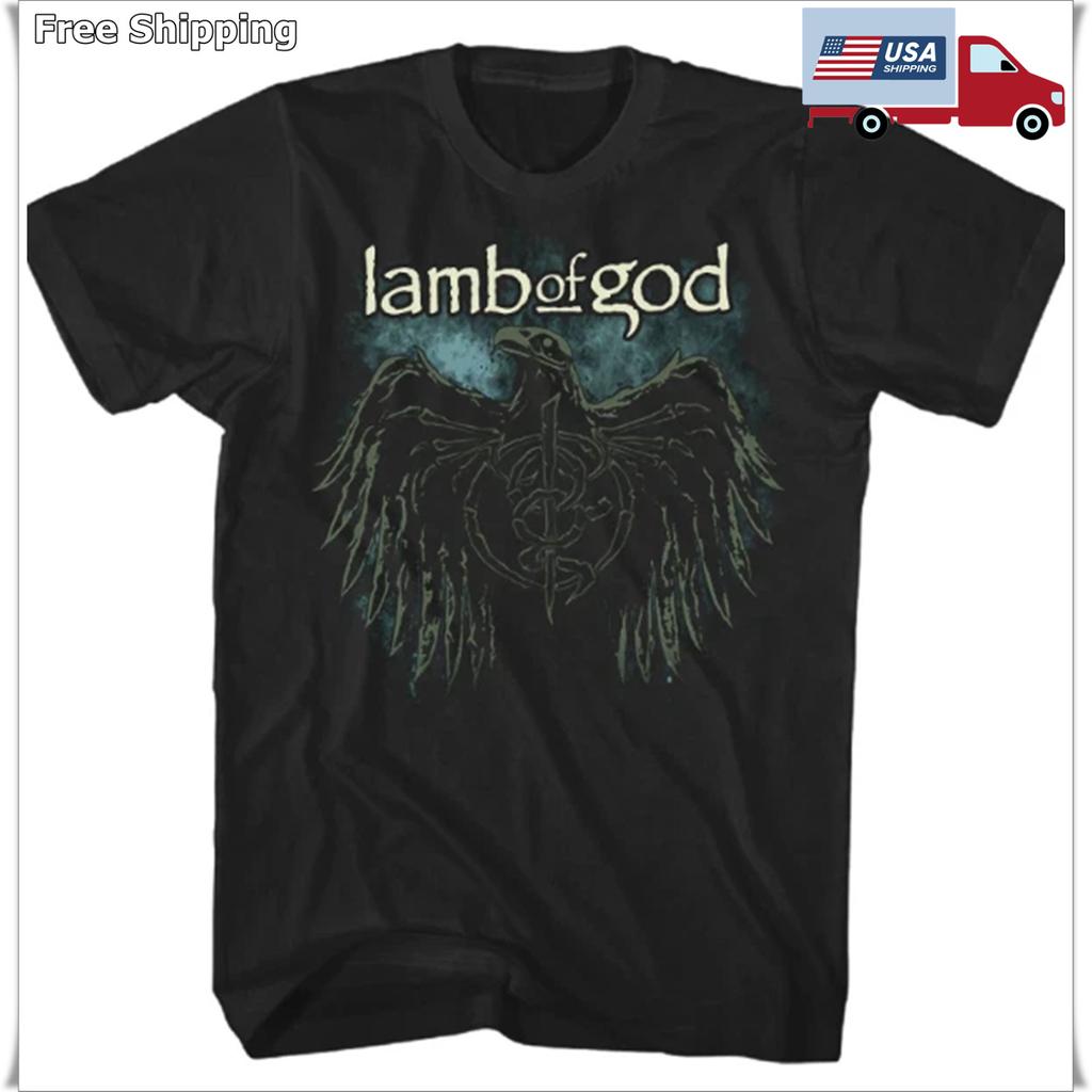 Lamb of God Crow T Shirt Mens Rock and Roll Music Classic Band Tee New Black Unisex T-Shirt