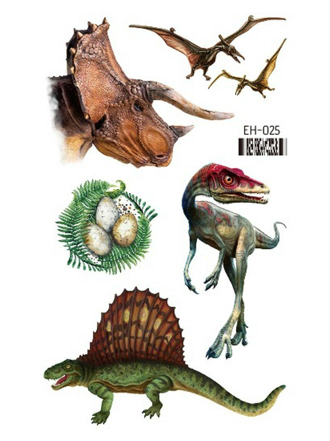 Dinosaurier Tyrannosaurus Rex Wasserdichte Tattoo-Aufkleber für Kinder - Langlebige Gesichts- & Arm-Abziehbilder