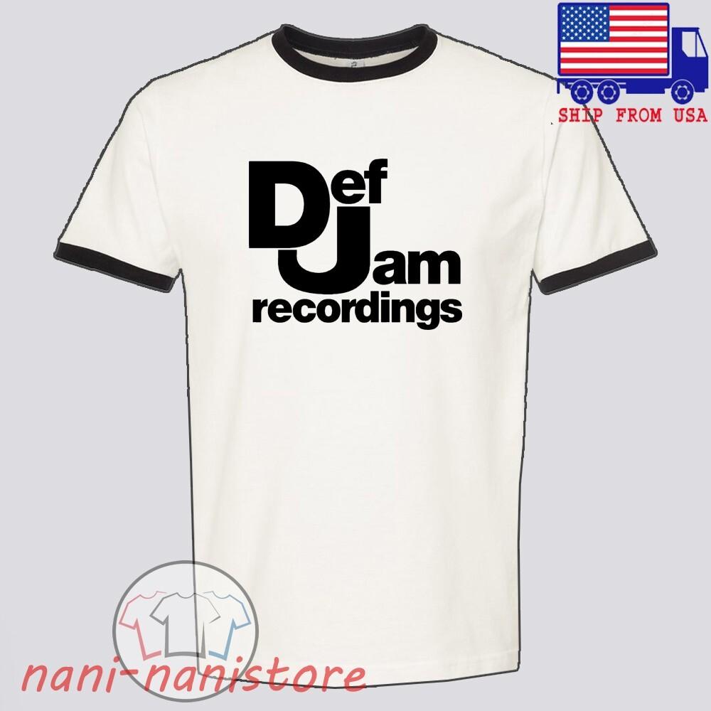Def Jam Recordings Men#039;s Ringer Black Size S3XL Unisex T-Shirt M