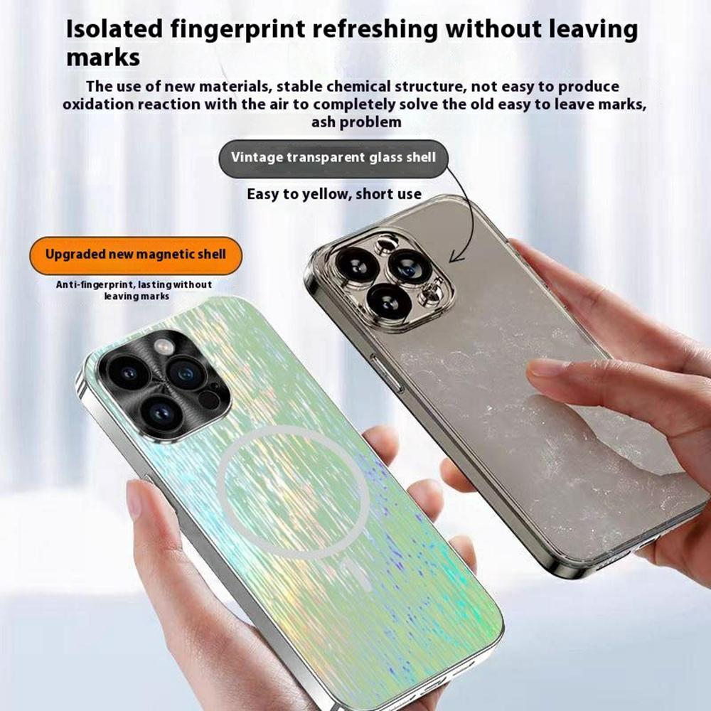 For iPhone 13 Pro Max Magnetic Case Dazzling Shockproof Ultra Slim PC Phone Back Cover