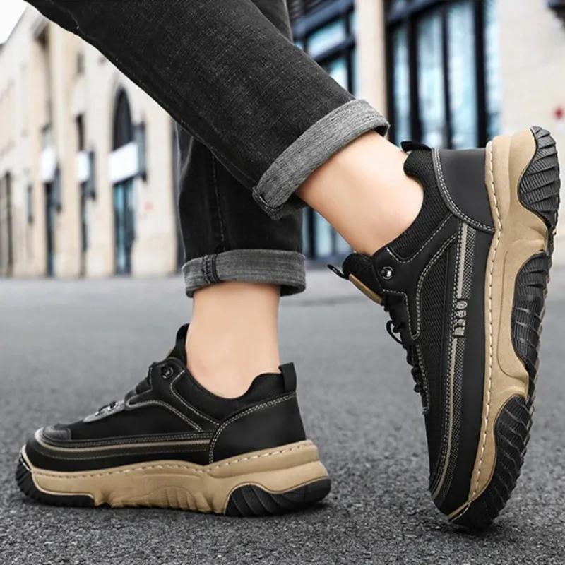 Autumn New Men Breathable Light Mesh Shoes Comfort Casual Height Increasing Anti Slip and Wear-resistant Outdoor Sneakers