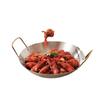 Pentola per cibi secchi in acciaio inossidabile durevole, antiaderente, fondo rotondo, pentola calda, doppia maniglia, pentola coreana per zuppe, per fornelli, picnic