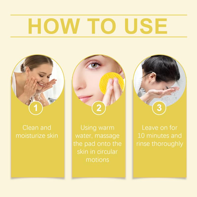 Turmeric Kojic Acid Oil Control Pads Exfoliating Dead Skin Removal Fade Melanin Nourish Brightening Daily Facial Wash Sponge