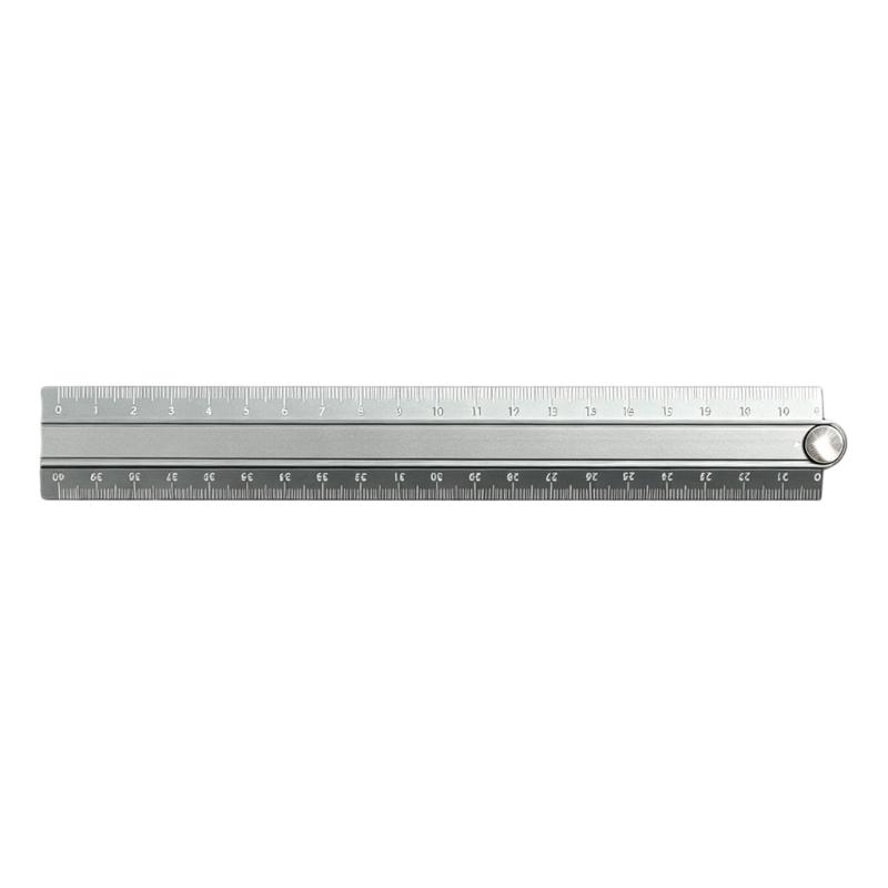 Scale-Lined Foldable Ruler with Metal Body and Center Joint for Drawing, Measuring, and Positioning Craft Layouts