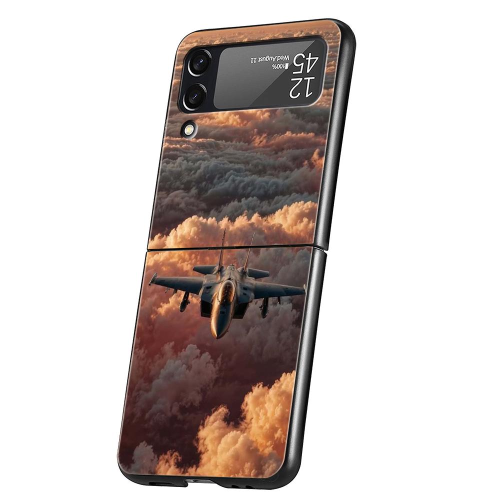 Aircraft Airplane cool Phone Case For Samsung Galaxy Z Flip 3 4 5 6 7 Hard Folding PC For Samsung Z Flip3 Flip4 Flip5 Cover