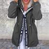 Womens Winter Casual Hooded Zip-Up Letter Print Cotton Puffer Coat With Pockets