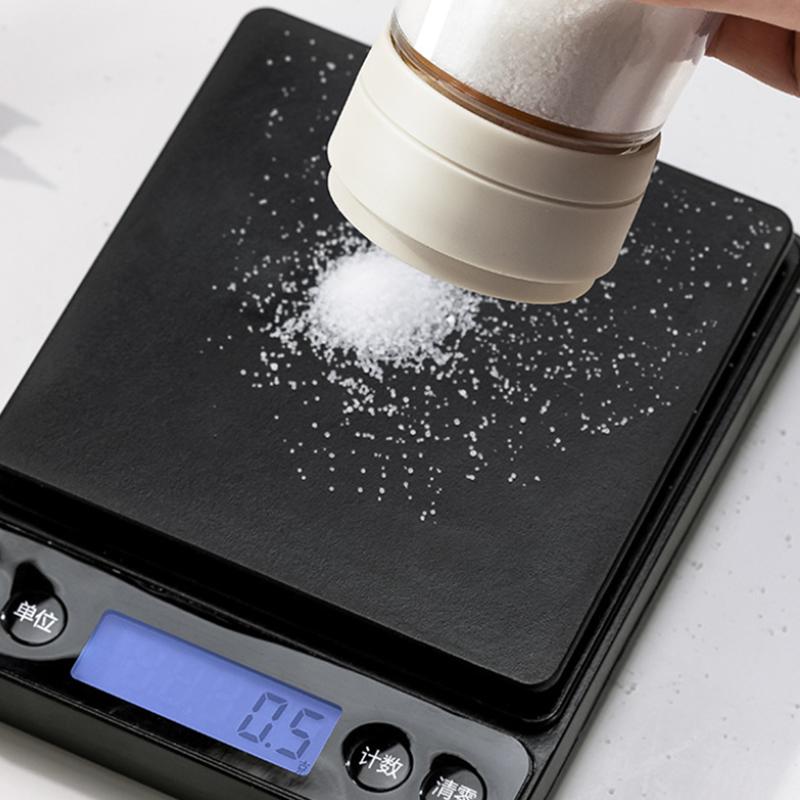 Salt Dispenser No Need Press Salt Tank Glass Sugar Bottle Shaker Canister Kitchen Seasoning Box Moisture-Proof Salt Container