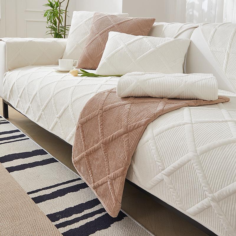 French Style Cotton Velvet Sofa Cushion Four Seasons Universal Non-Slip Leather Sofa Cover Cloth Universal Plush Cover Cover