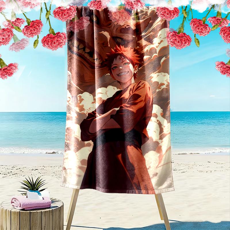 1pc naruto Beach Towel, Soft Beach Towel Suitable for Beach Swimming, Outdoor Camping and Traveling