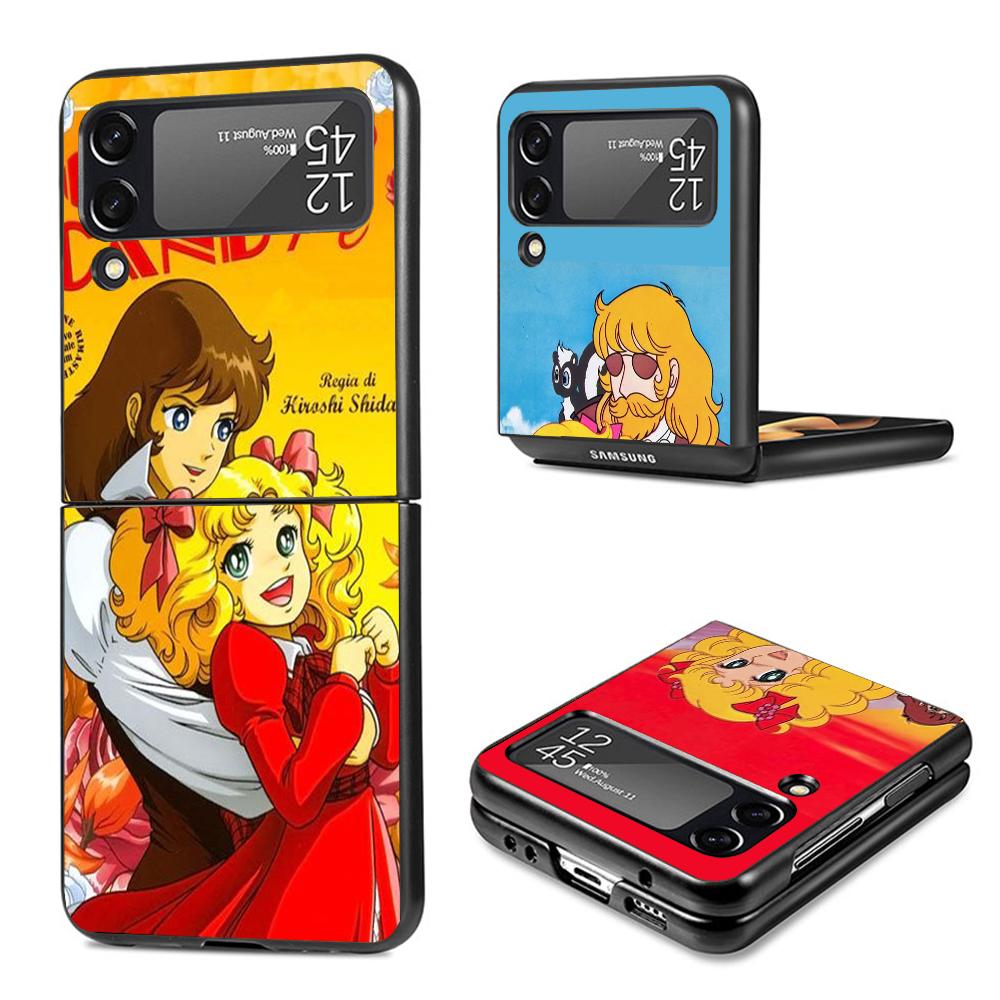 Candy 90s Anime Phone Case For Samsung Galaxy Z Flip7 Flip6 5G Flip5 Flip4 Flip3 ZFlip 7 6 3 4 5 Shockproof Back Cover Galaxy Z