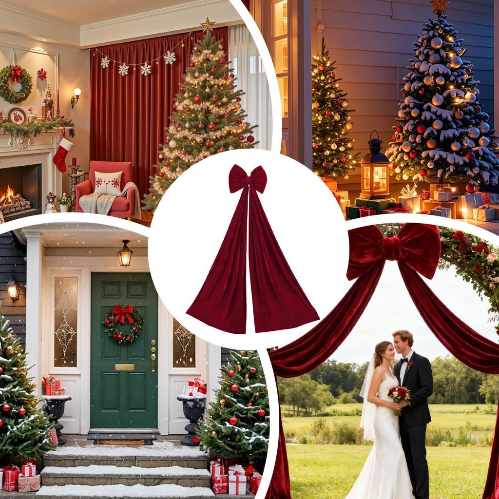 Christmas Tree Bows Vintage Holiday Ornaments Velvet Bows For Christmas Tree For Home Holiday Indoor Outdoor Front Door Wall