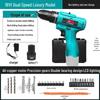Model Electric Rechargeable Hand Drill: Multifunctional Lithium Battery Impact Screwdriver.