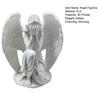 3D-printad ängelfigur, Liten hukande ängel Bordsdekoration, Vitvingad ängelskulptur för Hemträdgårdsdekoration