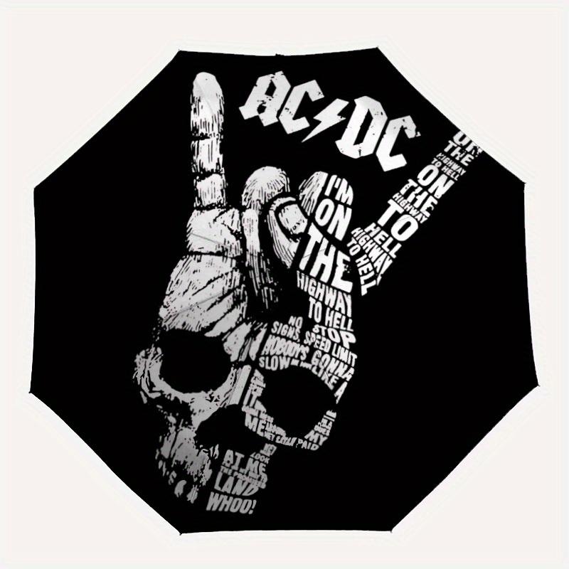 

AC/DC Highway to Hell Automatic Open/Close Umbrella Compact Travel Umbrella, 8 Rib Heavy Duty Construction, Ideal Gift, 136