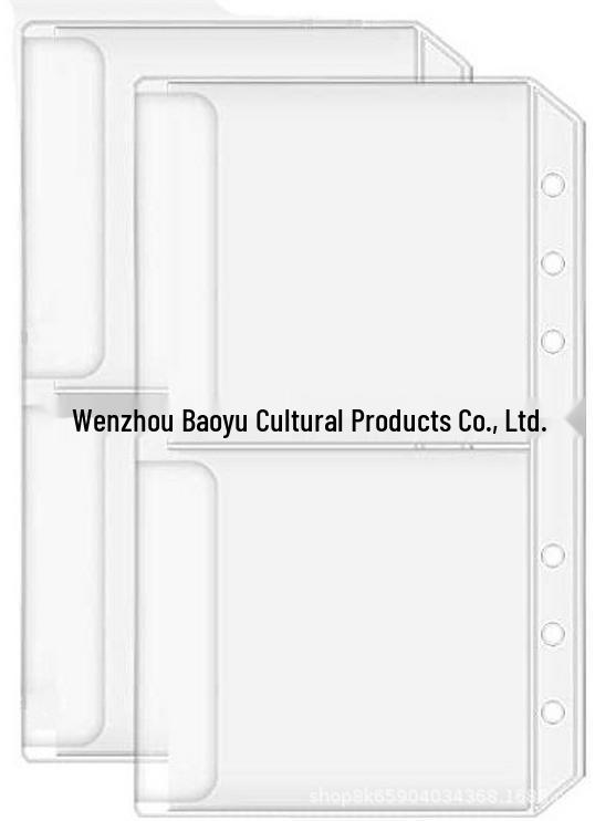 A5/A6 Six-Hole PVC Zipper Binder with Multifunctional Pockets for Cards and Receipts