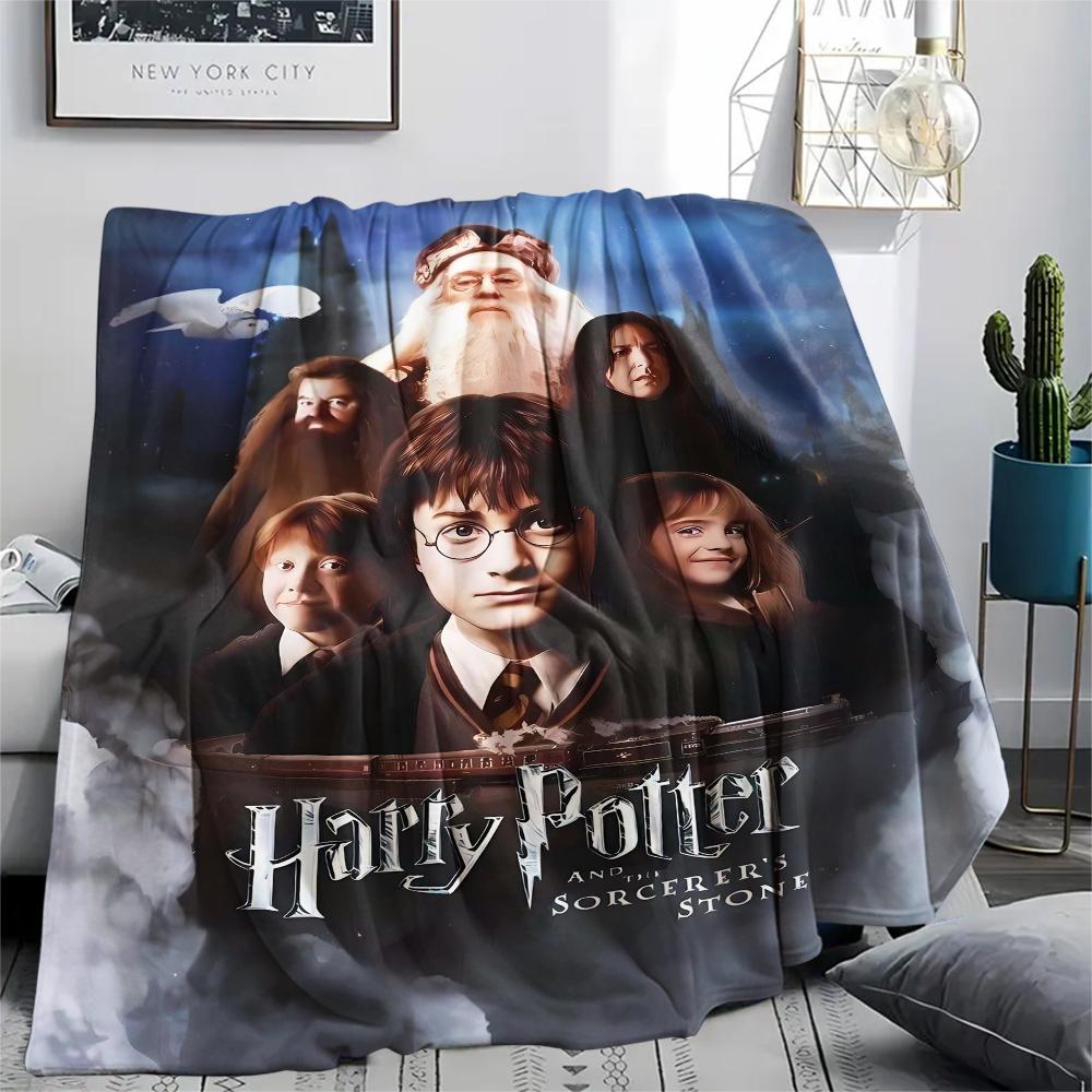 1Pc Magic School Story Print Flannel Blanket, High quality Comfortable for All Seasons, Home Decor, Warmth and Comfort, Perfect for Gifts