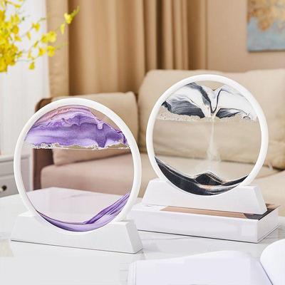 12'' Sand Art Liquid Motion Moving 3D Color Quicksand Decor Flow Sand Painting Hourglass Decor Desk Toys Gift for Office Bedroom Home Bar
