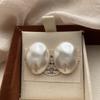 Minimalist Natural Oval Pearl Stud Earrings Natural Elegant Earrings